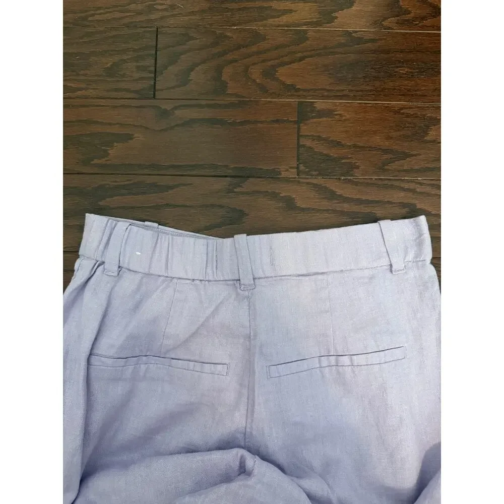 Abercrombie & Fitch Lavender Linen Blend tailored Wide Leg Pants Small - Picture 9 of 12